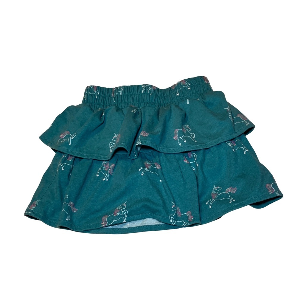 Garanimals Toddler Girls Size 3T Teal Unicorn Tiered Ruffle Skort